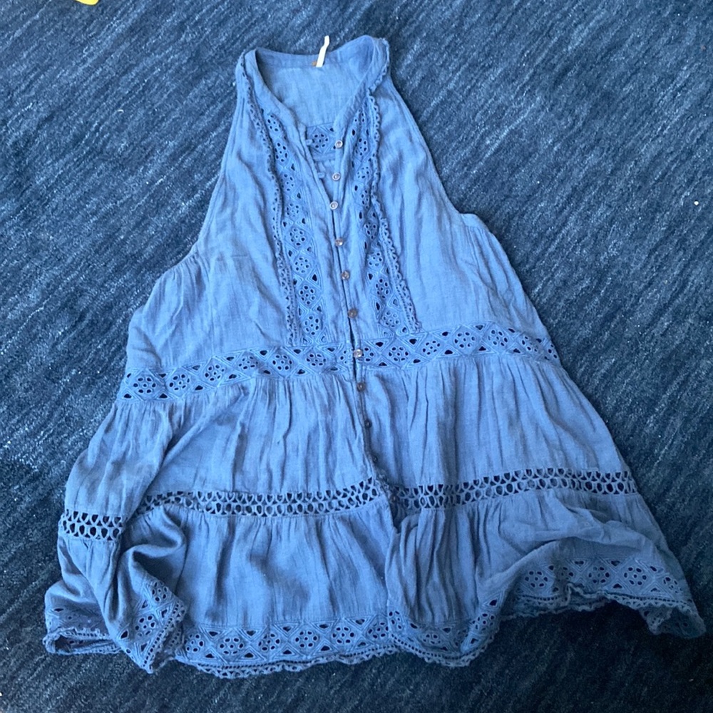 Free People flowy denim tank